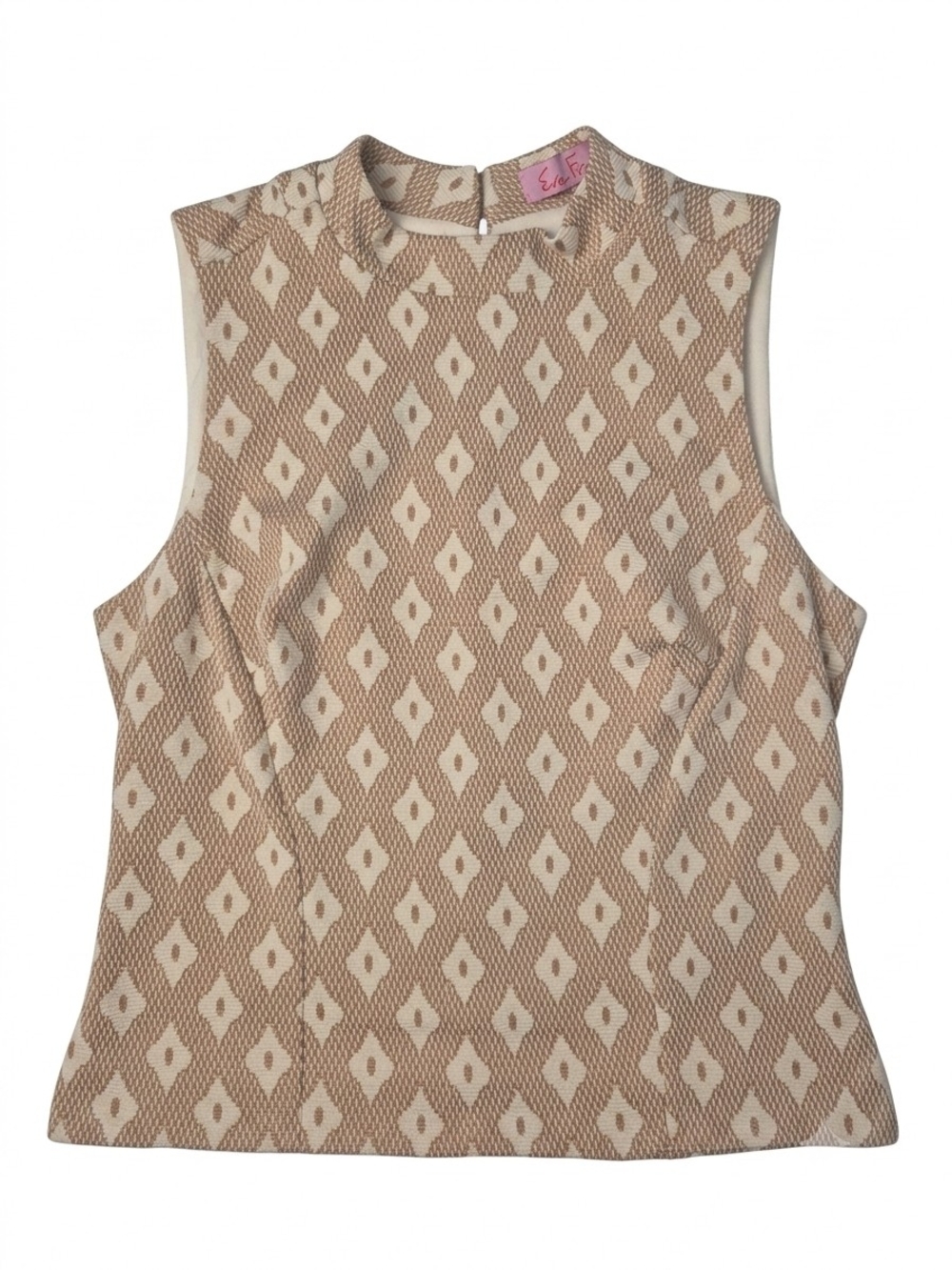 Eva Franco Geometric Jacquard High-Neck Sleeveless Top XS